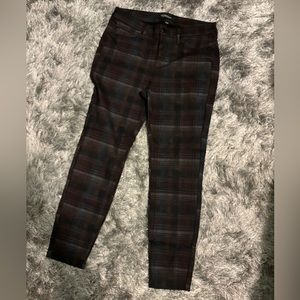 Liverpool Plaid stretchy skinny pants
